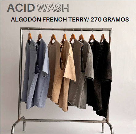 Camisetas Oversize IBK  lavado ácido 270gr.- Moda urbana, impresión de alta calidad.