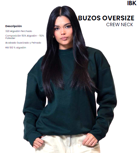 Buzos Oversize IBK crew neck 320gr.- Moda urbana, impresión de alta calidad.