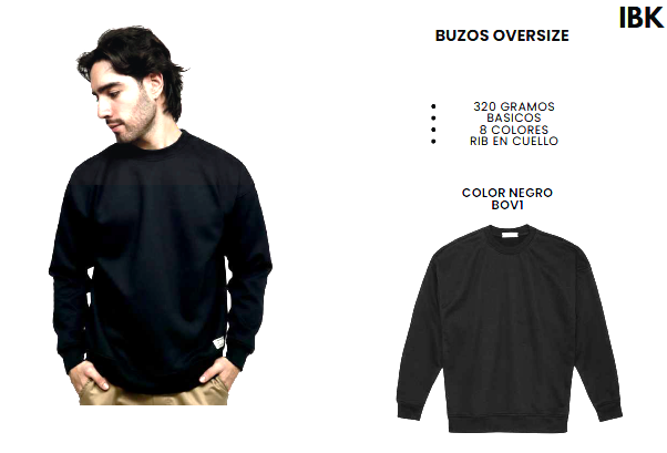 Buzos Oversize IBK crew neck 320gr.- Moda urbana, impresión de alta calidad.