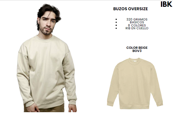 Buzos Oversize IBK crew neck 320gr.- Moda urbana, impresión de alta calidad.