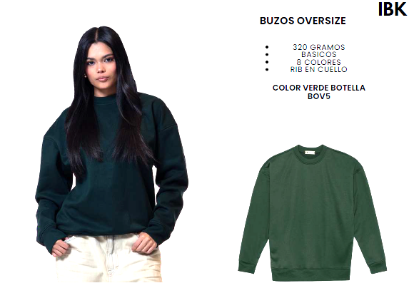 Buzos Oversize IBK crew neck 320gr.- Moda urbana, impresión de alta calidad.
