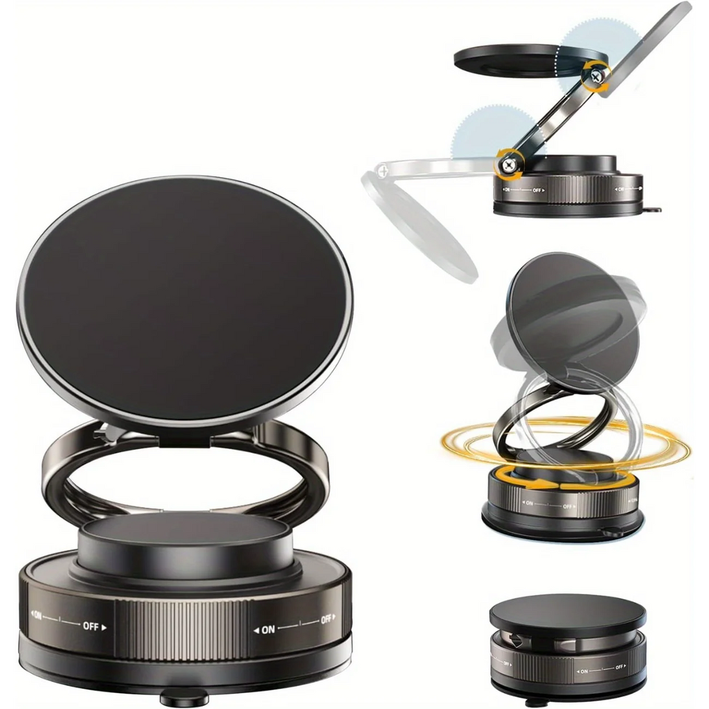 Suction Cup Phone Mount Magnetic Phone Holder for Car 360°Adjustable Vacuum Suction Phone Mount for Gym/Mirror/Smooth Surface