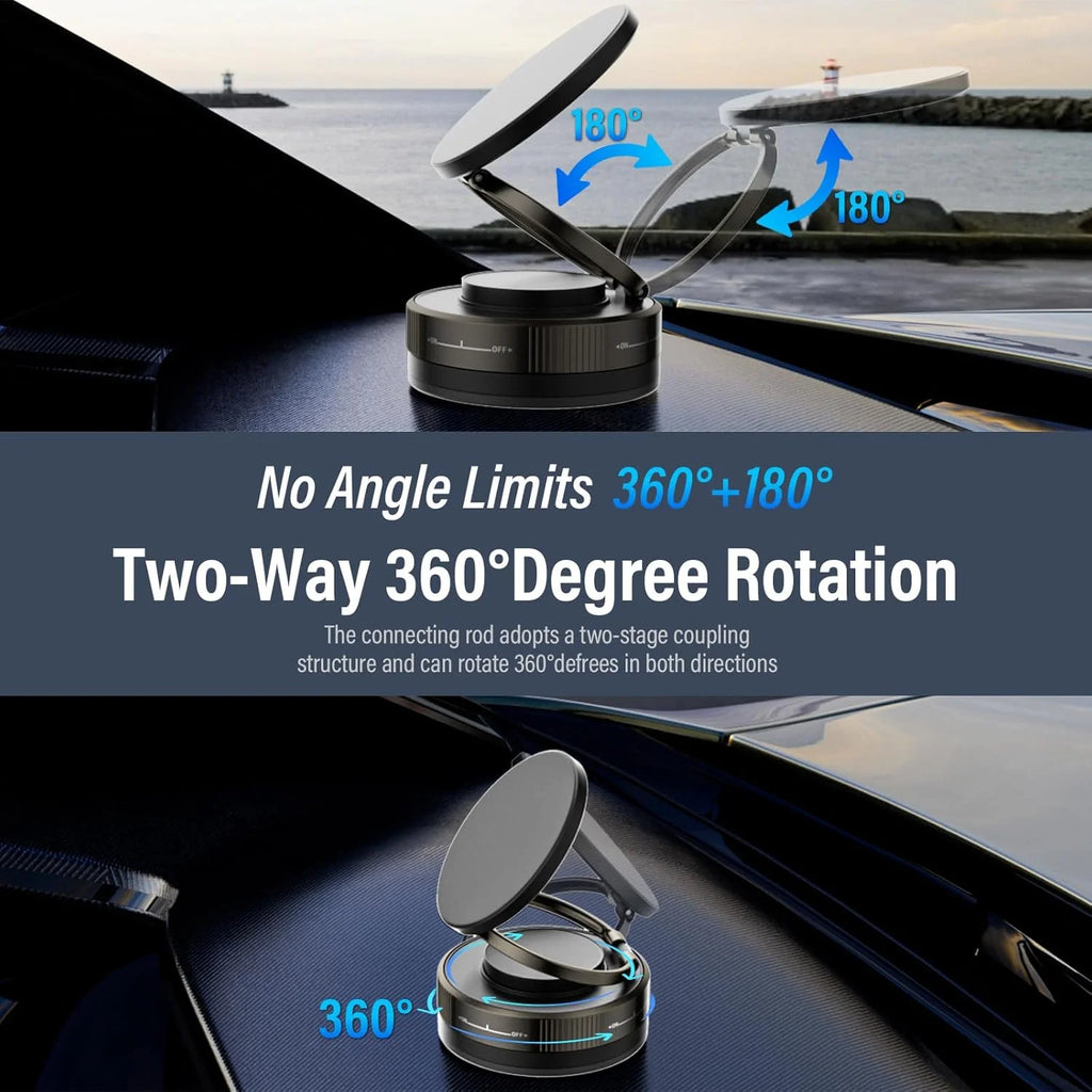 Suction Cup Phone Mount Magnetic Phone Holder for Car 360°Adjustable Vacuum Suction Phone Mount for Gym/Mirror/Smooth Surface